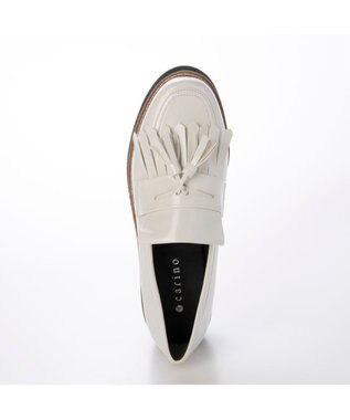 MODE ET JACOMO <carino>【レイン対応】【2WAY】厚底タッセルローファー ホワイト