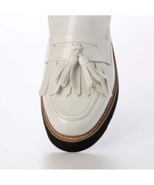 MODE ET JACOMO <carino>【レイン対応】【2WAY】厚底タッセルローファー ホワイト