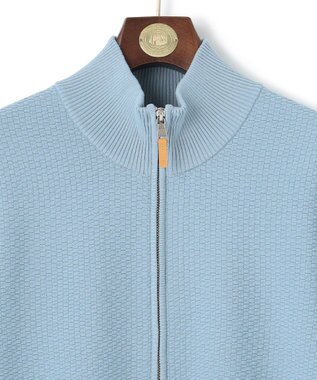 J.PRESS MEN ハイツイストリンクス  フルジップニットカーディガン サックスブルー系
