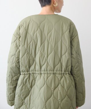 AMERICAN HOLIC 軽ポカノーカラーキルティングロングコート Khaki