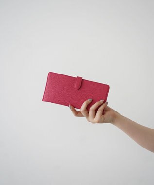 Atelier nuu 日本製 薄マチ本革 lim スマートロングウォレット  ピンク