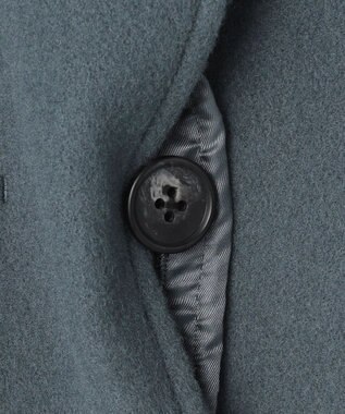 J.PRESS LADIES ショートビーバー ミディ丈 スタンドカラー コート ティールブルー系