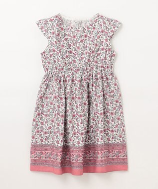 ANY KIDS プリント サマー ワンピース ピンク×モロッカン