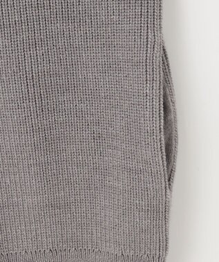 自由区 【洗える】ジップアップニット アウター グレー