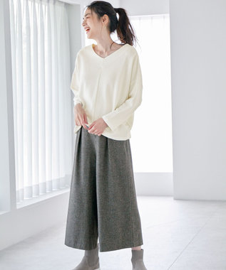 ANY 【洗濯機可能】Vネックニットソー オフ