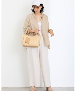 MioFIRANO ウーブンルックハンドバッグ 2WAY パスケース付き　FIRANO フィラノ BEIGE