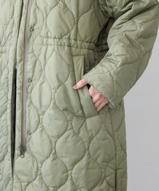 AMERICAN HOLIC 軽ポカノーカラーキルティングロングコート Khaki