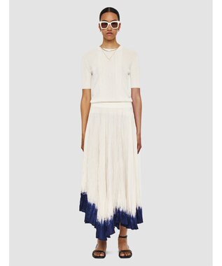 JOSEPH ニットアンドウーヴン　シルクプリーツスカート Ivory/Navy