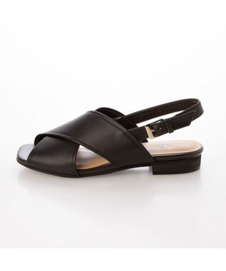 ing <ing>クロスベルトストラップサンダル ダークブラウン