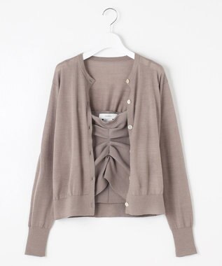 23区 L 【エステータ】ビスチェカーディガン ブラウン系
