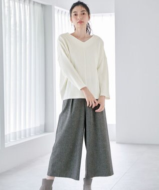 ANY 【洗濯機可能】Vネックニットソー オフ