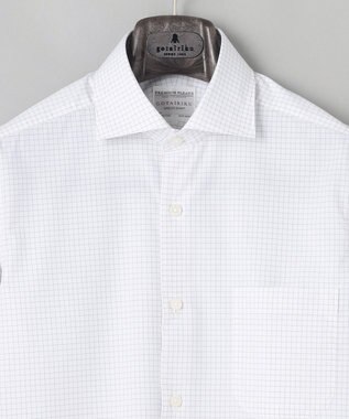 GOTAIRIKU 【形態安定】PREMIUMPLEATS_スモールワイドカラー 通年ドレスシャツ_チェック(25年春夏モデル) ライトグレーチェック