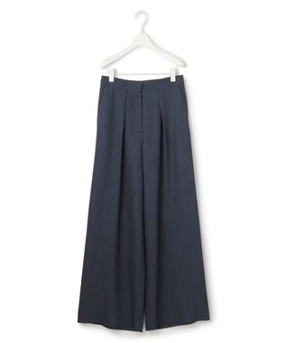 ICB 【洗える】 ドレープスラブデニム ワイドパンツ インディゴ系