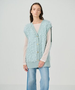 GRACE CONTINENTAL ループニットベスト ライトグリーン