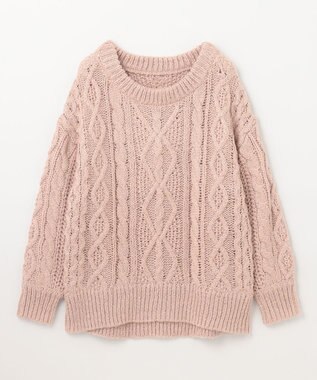 GRACE CONTINENTAL スパングルケーブルニット ピンク