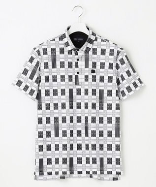 23区GOLF 【MEN】【吸水速乾/UVカット】フィールドチェック柄ポロシャツ ブラック系3