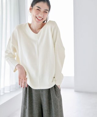 ANY 【洗濯機可能】Vネックニットソー オフ