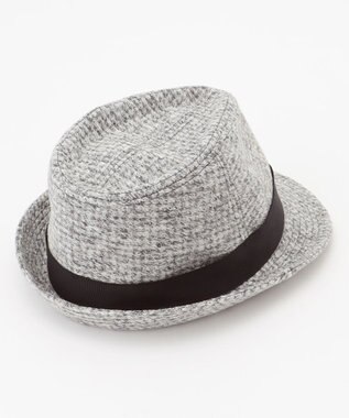 JOSEPH ABBOUD 【LANIFICIO ROMA・サイズ調整可】スライバー千鳥 ハット ライトグレー系3