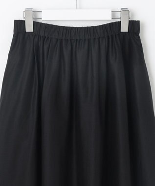 自由区 L 【カタログ掲載・接触冷感・洗える】エンブロイダリーローンティアード スカート ブラック