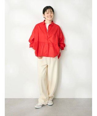 CRAFT STANDARD BOUTIQUE ペプラムブラウス（長袖） Red