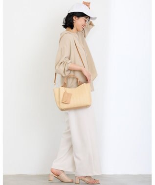 MioFIRANO ウーブンルックハンドバッグ 2WAY パスケース付き　FIRANO フィラノ BEIGE