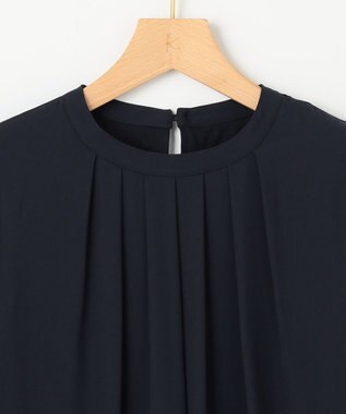 組曲 【WEB限定】ジョーゼットシフォン タックブラウス ネイビー系