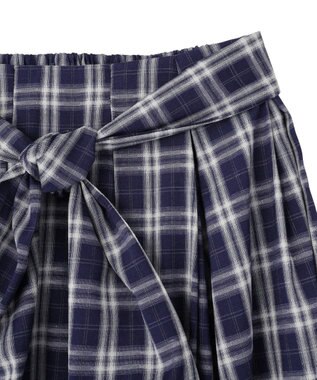 earth music&ecology イレヘムチェックシャツライクスカート Navy