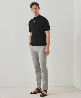 GOTAIRIKU 【洗える】イタリア糸 セットインニットポロ ブラック系