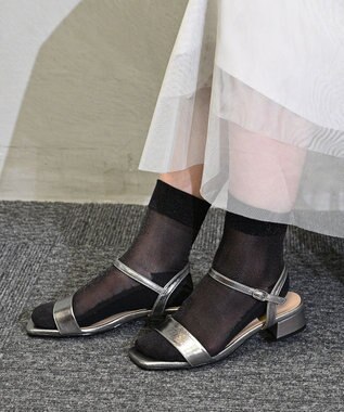 Pointer 日本製 本革スクエアトゥサンダル スチール