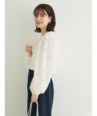 Green Parks シャギージャガードプルオーバー Off White