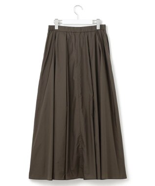 23区 L 【洗える】ナイロンコットンポプリン タック スカート ブラウン系