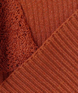 ANY SIS L 【洗える】レーシーフレアスリーブ ニット テラコッタ