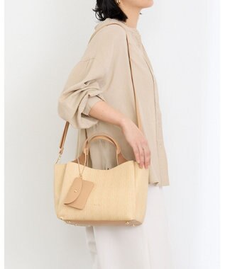 MioFIRANO ウーブンルックハンドバッグ 2WAY パスケース付き　FIRANO フィラノ BEIGE