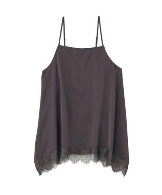 AMERICAN HOLIC イレギュラーヘムサテンレースキャミソール Charcoal Gray