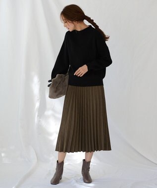 ANY ギャザーハンドルファートートバッグ モカ