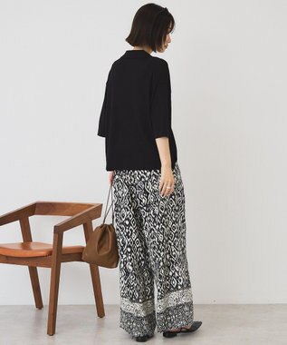 AMERICAN HOLIC 襟付き5分袖ニットカーディガン Black