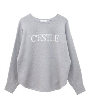 Green Parks もちやわロゴニットプルオーバー Gray Mixture