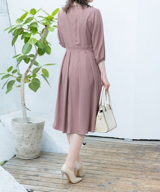 Tiaclasse L 【洗える】大人の洗練ドレープワンピース ピンク