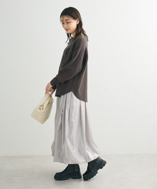 Green Parks もちやわロゴニットプルオーバー Charcoal Gray