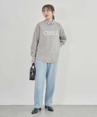 Green Parks もちやわロゴニットプルオーバー Gray Mixture