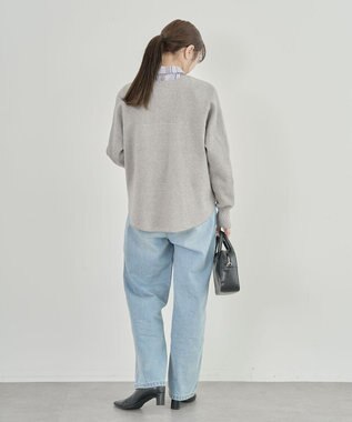 Green Parks もちやわロゴニットプルオーバー Gray Mixture