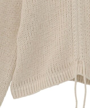 earth music&ecology フロントシャーリングニットプルオーバー アイボリー