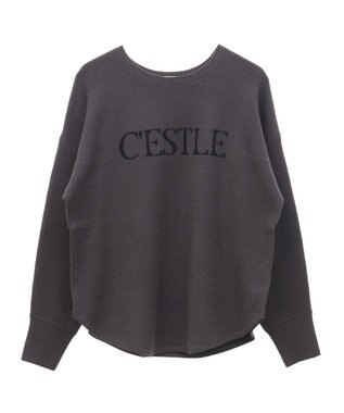 Green Parks もちやわロゴニットプルオーバー Charcoal Gray