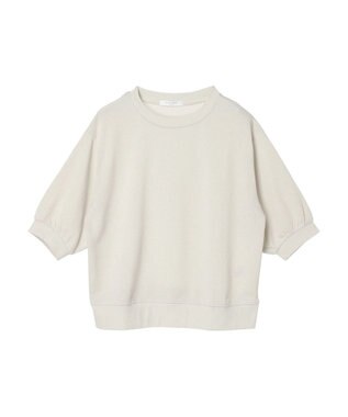 Green Parks ７分袖ラメ裏毛パフプルオーバー Ivory