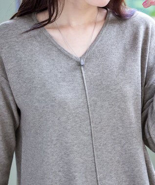 Tiaclasse 【安田美沙子さん着用・新色追加・洗える】ラウンドヘムニットチュニック グレー