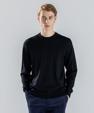 JOSEPH HOMME ウォッシャブルメリノ　クルーネックニット ブラック系