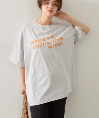 AMERICAN HOLIC 発泡プリントTシャツ Light Gray