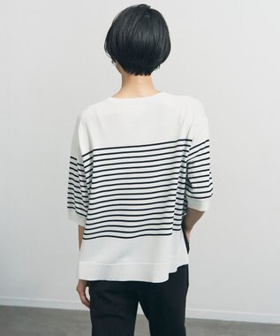 UNFILO L スゴ機能美ニット ハーフスリーブ オフボーダー