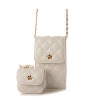 LA BAGAGERIE 【MONICA】キルティングマルチミニショルダー ホワイト
