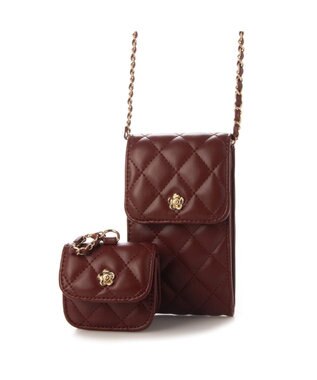LA BAGAGERIE 【MONICA】キルティングマルチミニショルダー ワイン